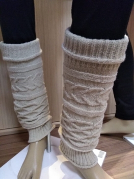 Polainas tricot com tranças